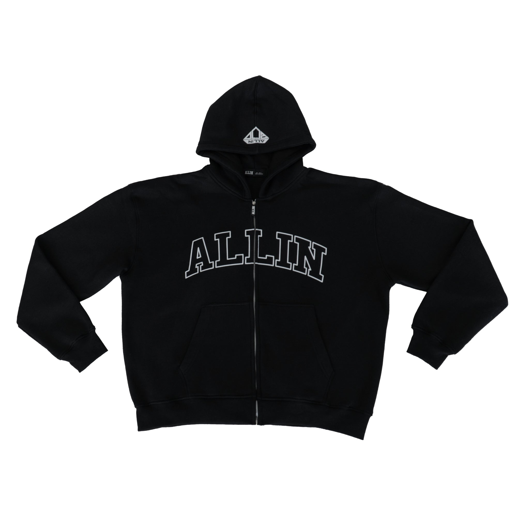 Bold Wings Oversize Zipper Hoodie Schwarz