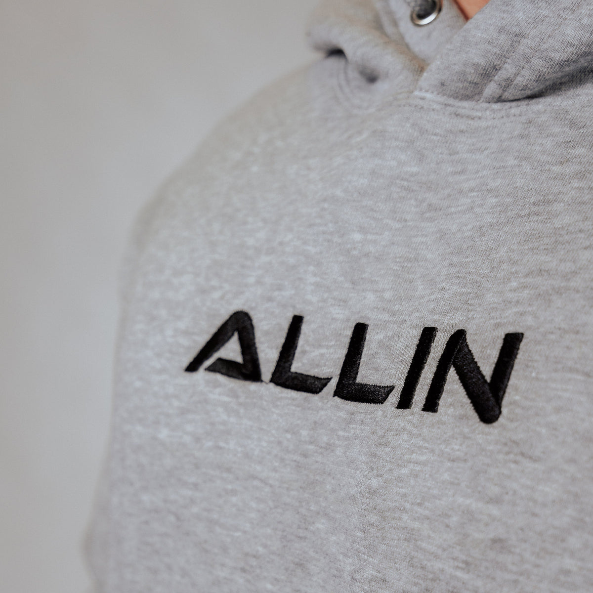 Embroidered Hoodie Grey