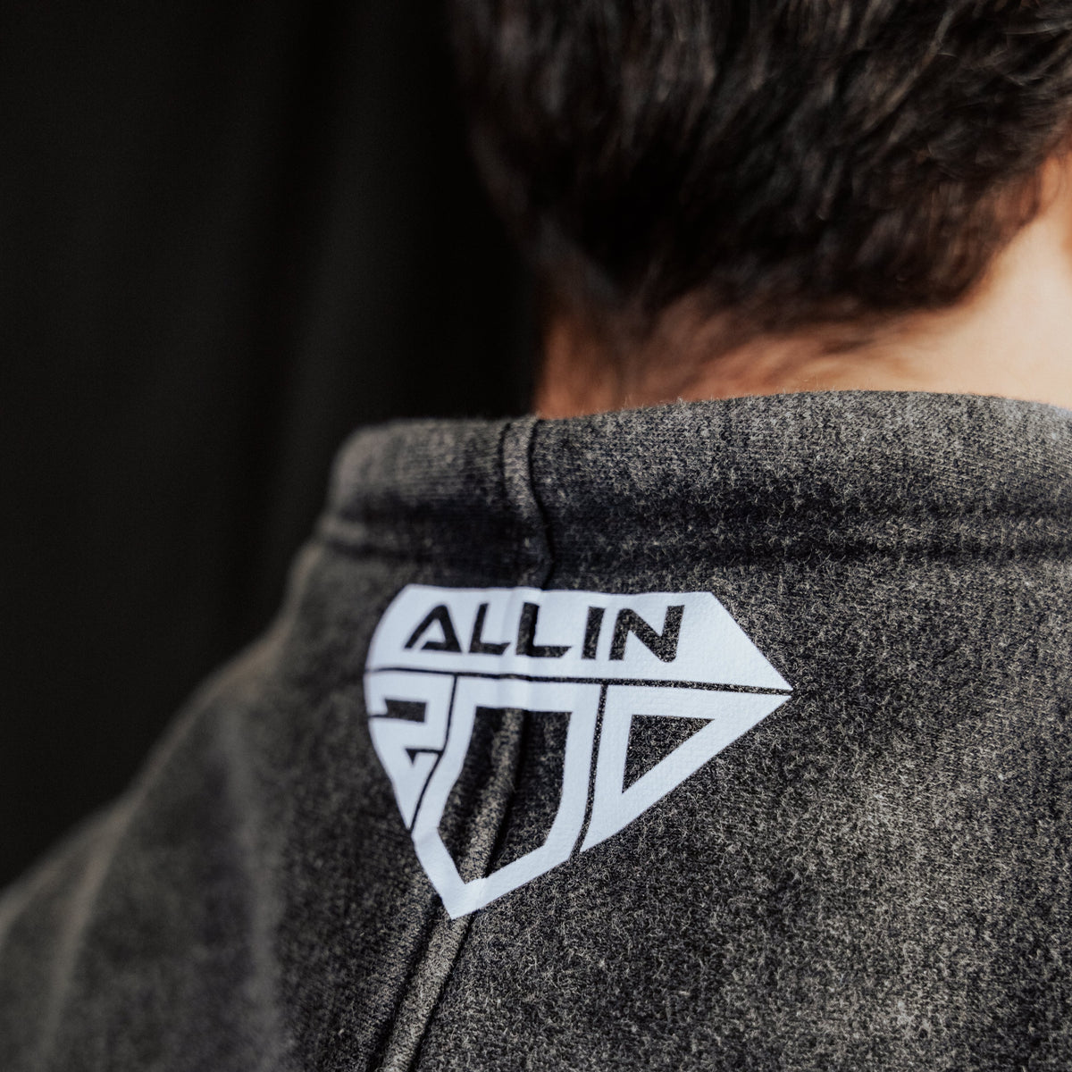 Bold Wings Oversize Zipper Hoodie Washed Grey