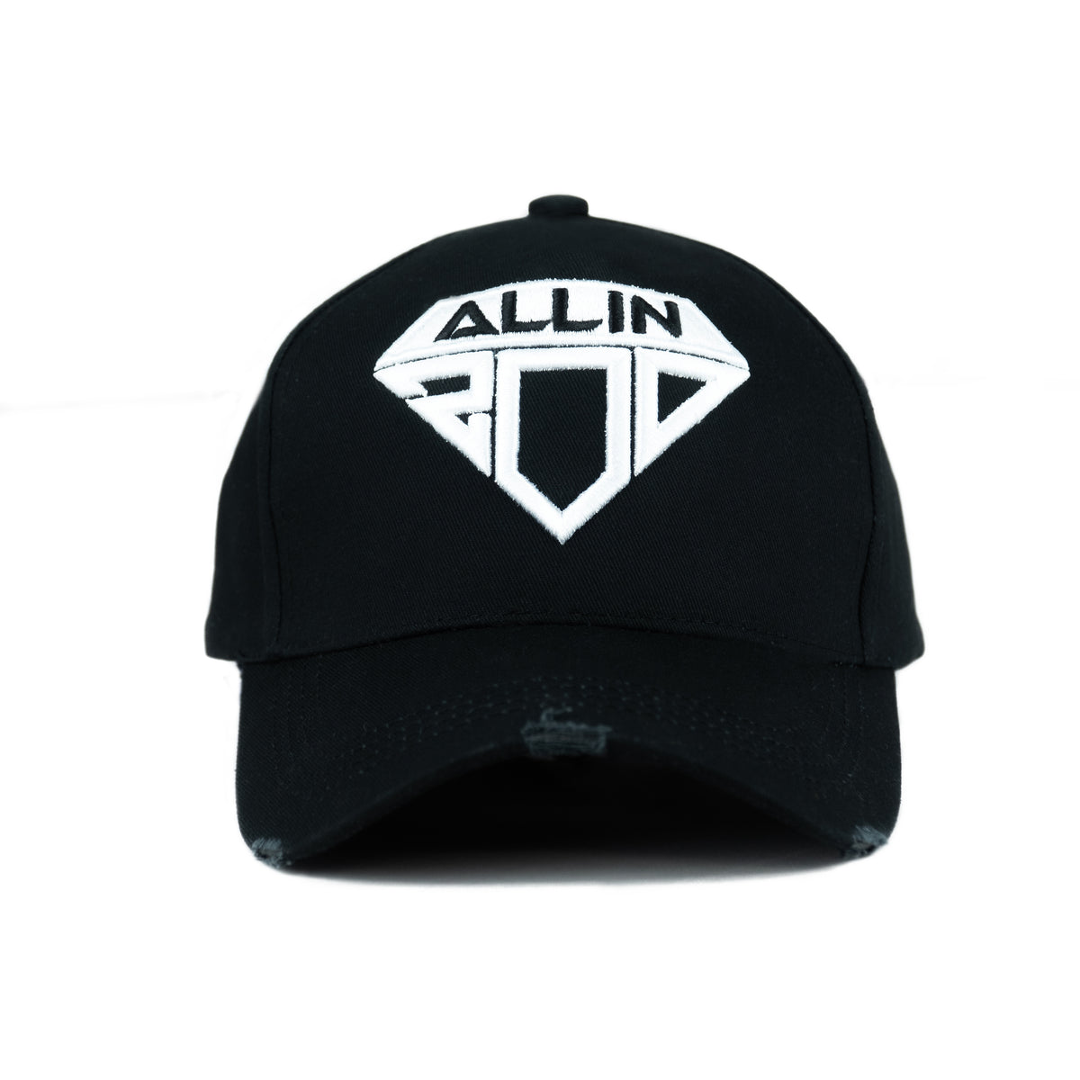 Classic Distressed Cap Black - Front
