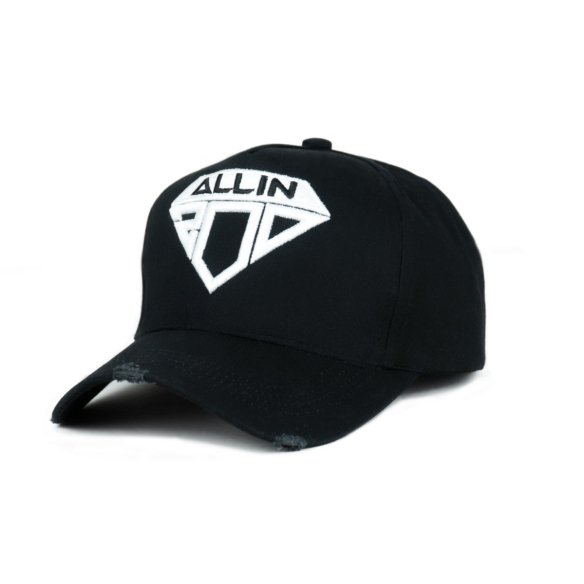 Classic Distressed Cap Black - Front Left